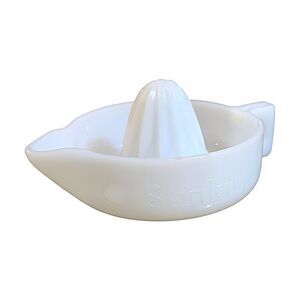 Vintage Depression Era White Milk Glass SUNKIST Citrus Juicer Reamer Made in USA
